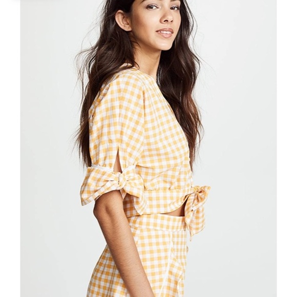 The Fifth Label Womens Idyllic Gingham Tie Front Crop Top - Picture 15 of 16